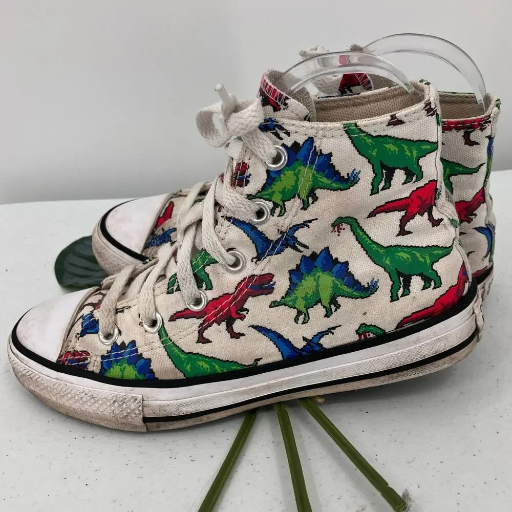Converse All Star Dinoverse White Red Green Blue Dinosaur High Top Youth Shoes